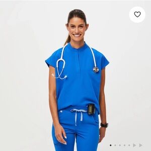 FIGS Women's Royal Blue Scrub Top
